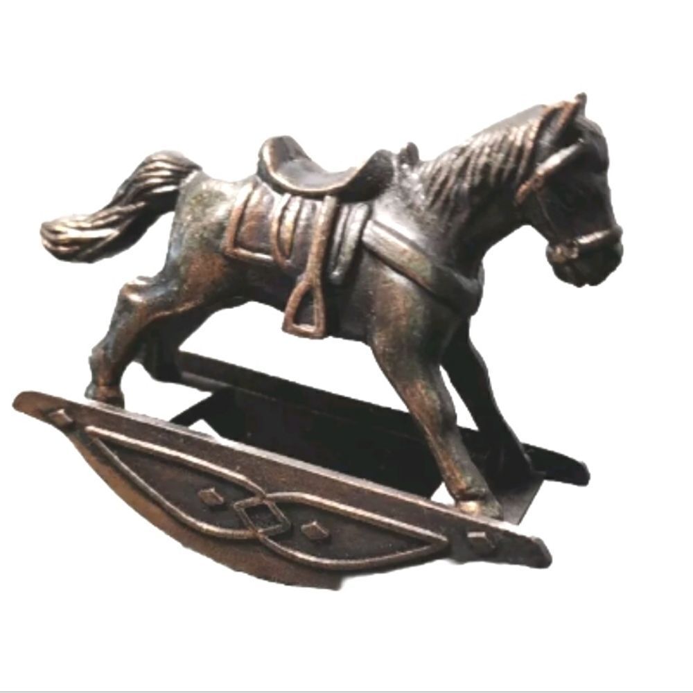 Vintage Durham Indu 1976 Dollhouse Rocking Hobby Horse Toy Item #16 Cast Metal